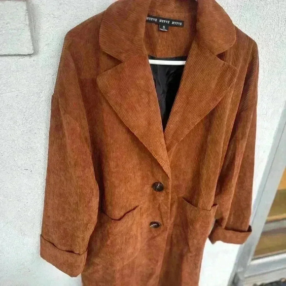Women's Brown Corduroy Jacket - Picture 4 of 9